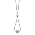 Sterling Silver Polished & Laser Cut Bead Necklace