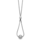 Sterling Silver Polished & Laser Cut Bead Necklace