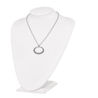 Sterling Silver Polished D/C Circle 2in ext. Necklace