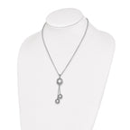 Sterling Silver Polished D/C Circle Dangle Necklace