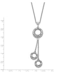 Sterling Silver Polished D/C Circle Dangle Necklace