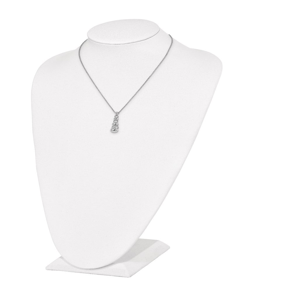 Sterling Silver Polished Dangle Balls w/.75 in ext. Necklace