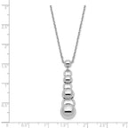 Sterling Silver Polished Dangle Balls w/.75 in ext. Necklace