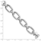 Sterling Silver Rhodium-plated Polished Fancy Link Bracelet