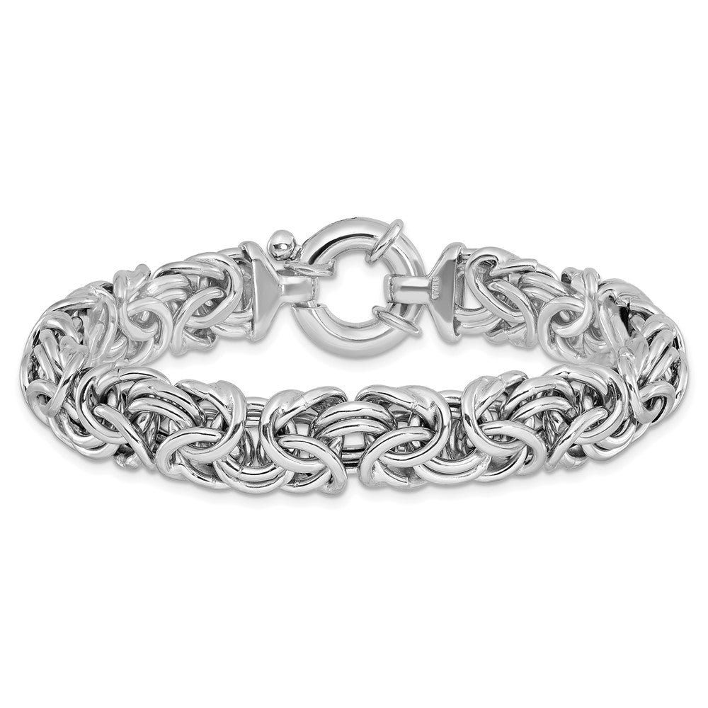 Sterling Silver RH-plated Fancy Link Bracelet