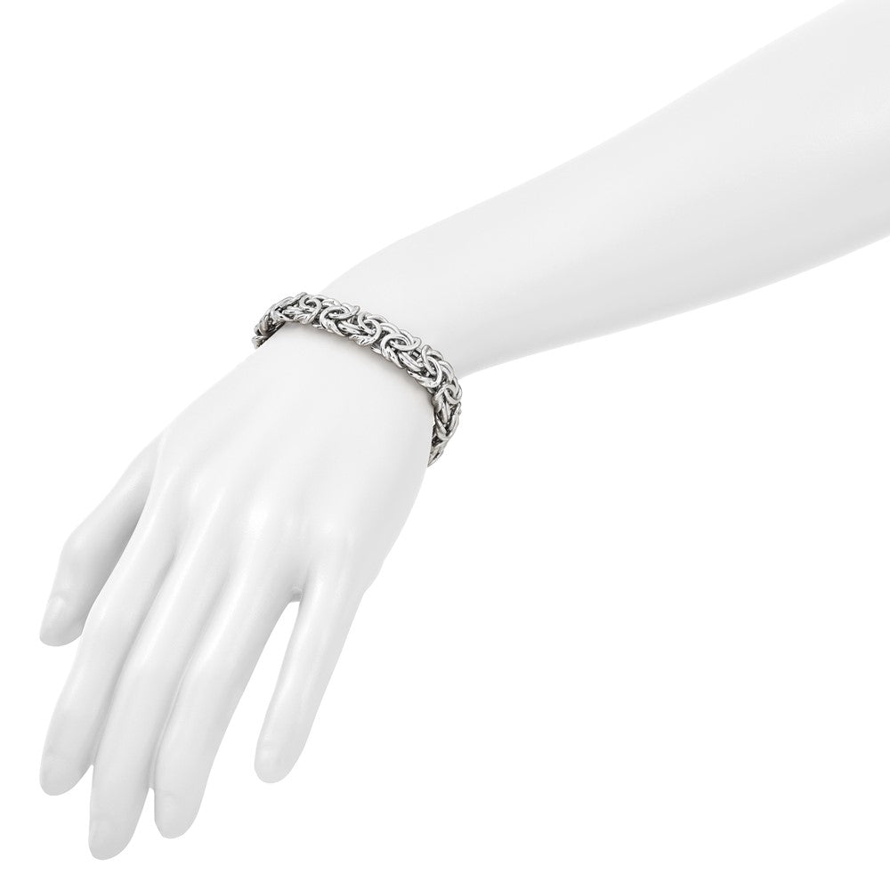 Sterling Silver RH-plated Fancy Link Bracelet