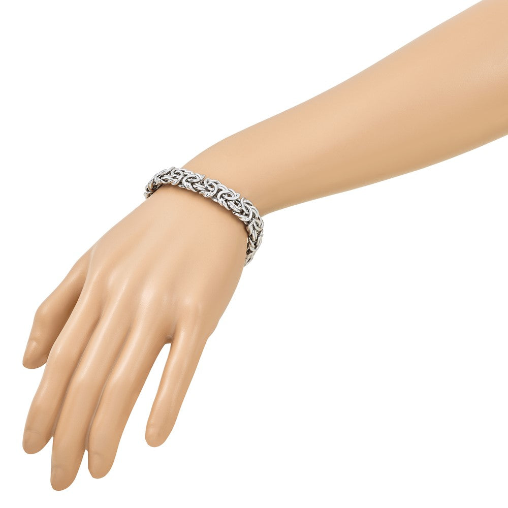 Sterling Silver RH-plated Fancy Link Bracelet