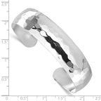 Sterling Silver RH-plated Polished Hammered Slip-on Bangle