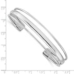 Sterling Silver RH-plated Polished Fancy Slip-on Bangle