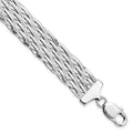 Sterling Silver RH-plated Polished Braided Bracelet
