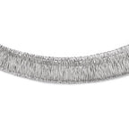 Sterling Silver Polished and Textured Graduated Neck Collar