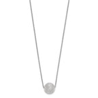 SS Radiant Essence Rh-plated Polish/Text w/2in ext. Necklace