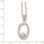 Sterling Silver Polished & Scratch Finish Necklace w/1.5in ext
