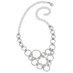 Sterling Silver Polished & Diamond-cut Fancy Link Necklace