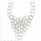 Sterling Silver Polished and Textured Fancy Link Necklace
