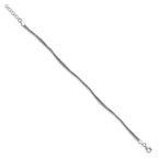 Sterling Silver Rhodium-plated 3-Strand Plus Extender - Total Anklet