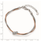 Sterling Silver Rose Gold-plated 7.5in/1in Ext Bracelet
