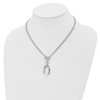 Sterling Silver RH-plat Polished Fancy 2-Strand Necklace