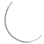 Sterling Silver Textured w/2in Extender Bracelet