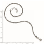 Sterling Silver Rhodium-plated Rope Plus Extender - Total Anklet