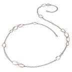 Sterling Silver RH/Rose-plat Scratch-finish 2-Chain Necklace
