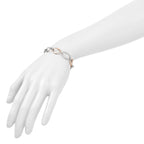 Sterling Silver Rose-plated w/1in ext. Link Bracelet