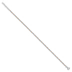 Sterling Silver Rose Flash-plated Beaded Plus Extender - Total Anklet