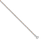 Sterling Silver Rose Flash-plated Beaded Plus Extender - Total Anklet