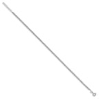 Sterling Silver Rhodium-plated Beaded Plus Extender - Total Anklet