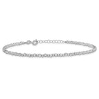 Sterling Silver Rhodium-plated Beaded Plus Extender - Total Anklet