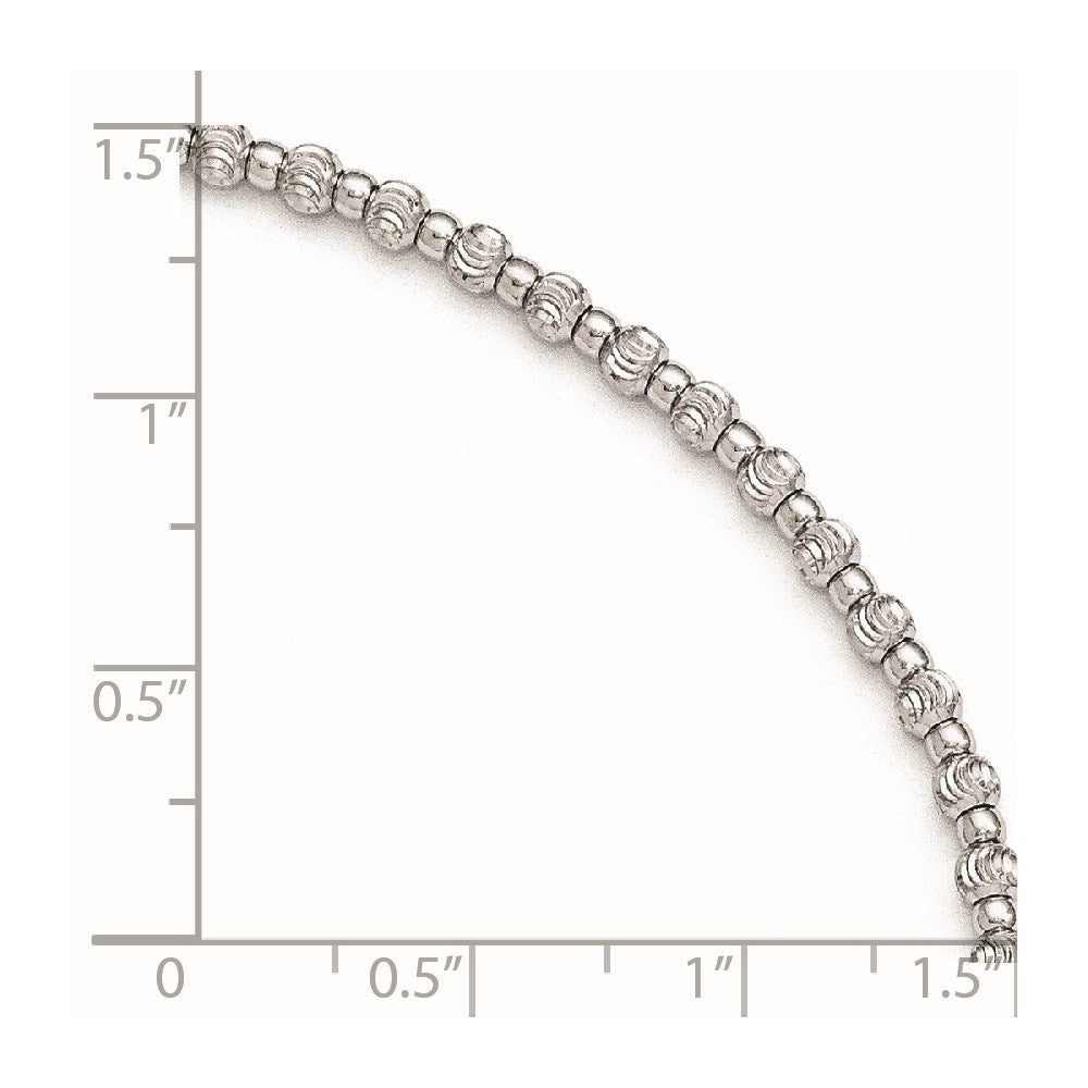 Sterling Silver Rhodium-plated Beaded Plus Extender - Total Anklet