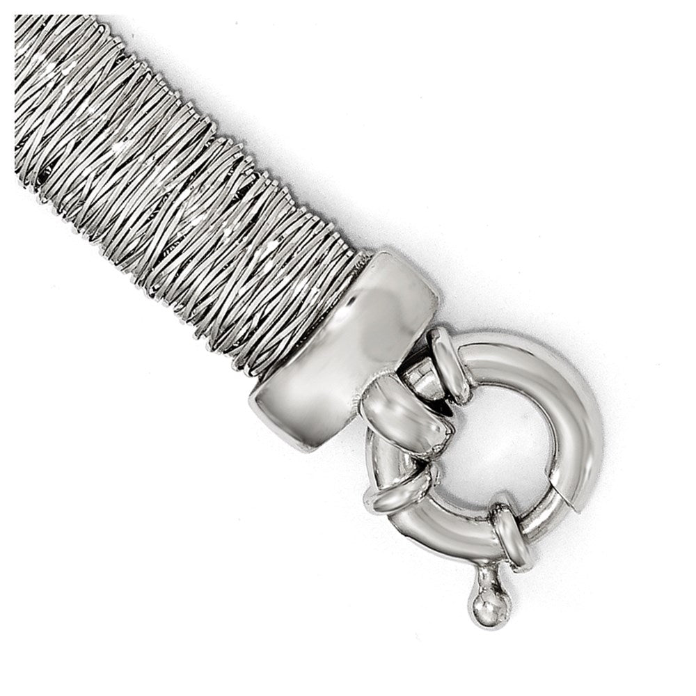Sterling Silver Polished and Textured Bracelet