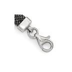 Sterling Silver Blk-plated Crystal Bracelet w/1in ext.