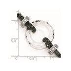 Sterling Silver Blk-plated Crystal Bracelet w/1in ext.