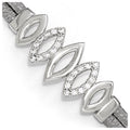 Sterling Silver Polished CZ w/1.5in ext. Bracelet