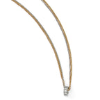 Sterling Silver Rose & Yellow-tone CZ 3-Strand Necklace