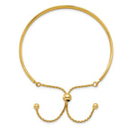 Sterling Silver Gold-plated Polished Adjustable Bangle