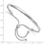 Sterling Silver RH-plated Polished Adjustable Bangle