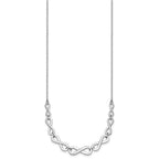 Sterling Silver RH-plat Polished Infinity w/2in ext. Necklace