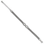 Sterling Silver Rhodium-plated CZ with 1.5in ext. Bracelet