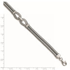 Sterling Silver Rhodium-plated CZ with 1.5in ext. Bracelet