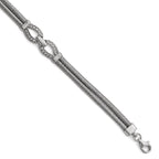 Sterling Silver Rhodium-plated CZ with 1.5in ext. Bracelet