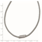 Sterling Silver Rhodium-plated CZ with 2in ext. Necklace