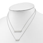 Sterling Silver RH-plated Polished Double Bar Necklace