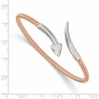 Sterling Silver Rose Rhodium-plated Flexible Bangle