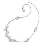 Sterling Silver Brushed Flower Necklace