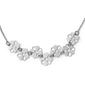 Sterling Silver Brushed Flower Necklace