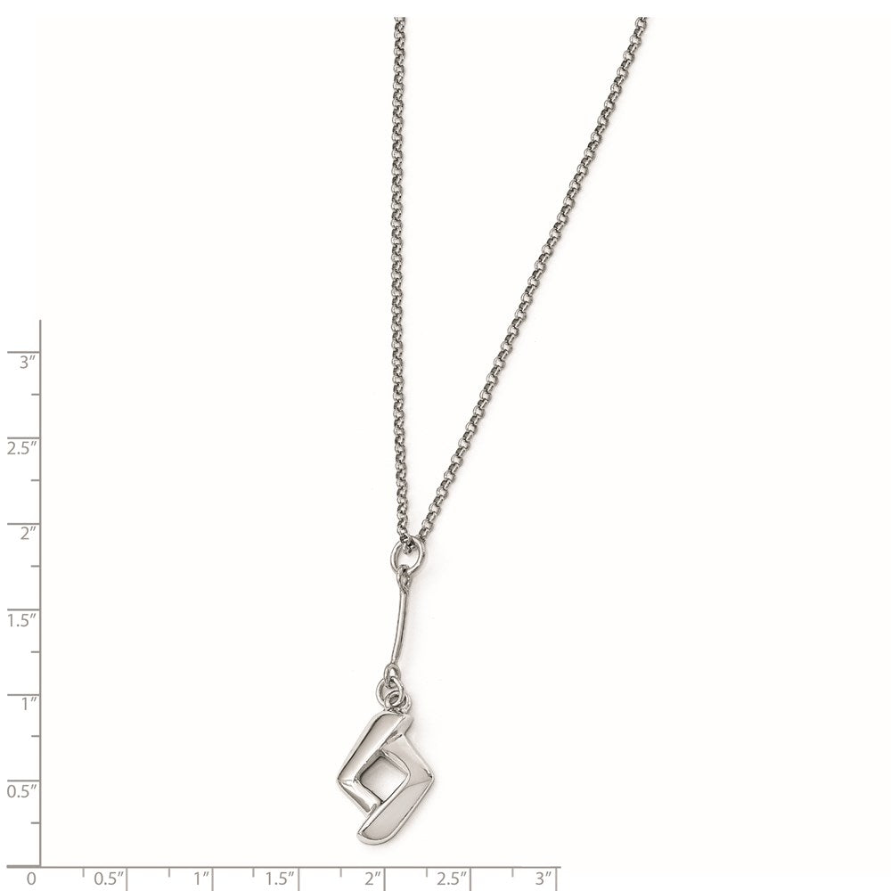 Sterling Silver Polished w/1in ext. Necklace