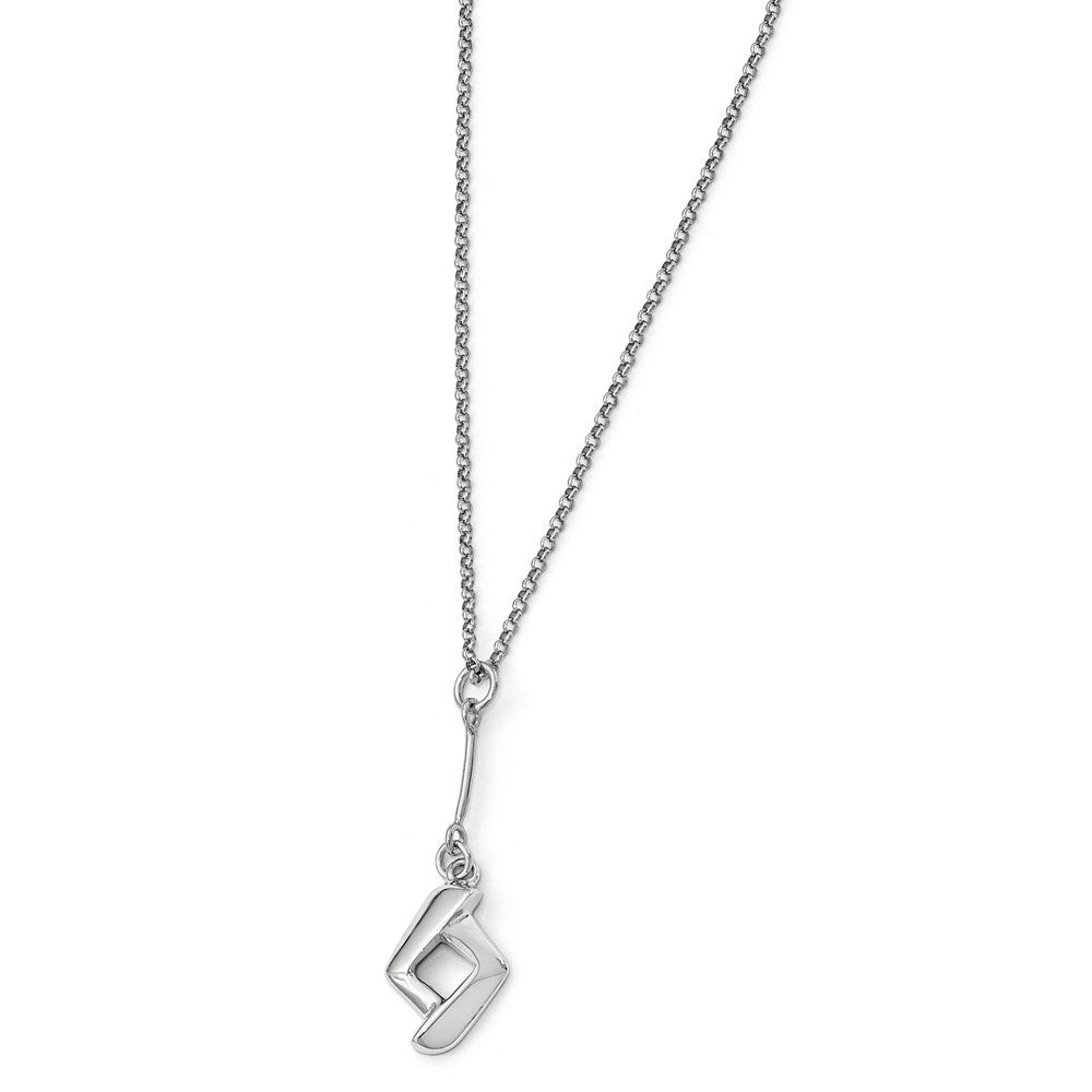 Sterling Silver Polished w/1in ext. Necklace