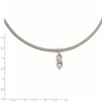 Sterling Silver CZ w/2in ext. Necklace